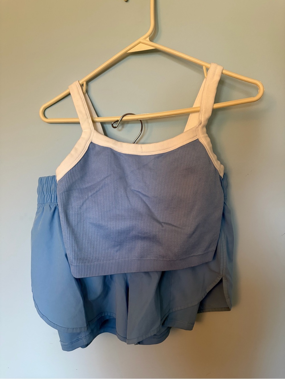 90 Degree By Reflex Light Blue set Tankini Crop and matching shorts